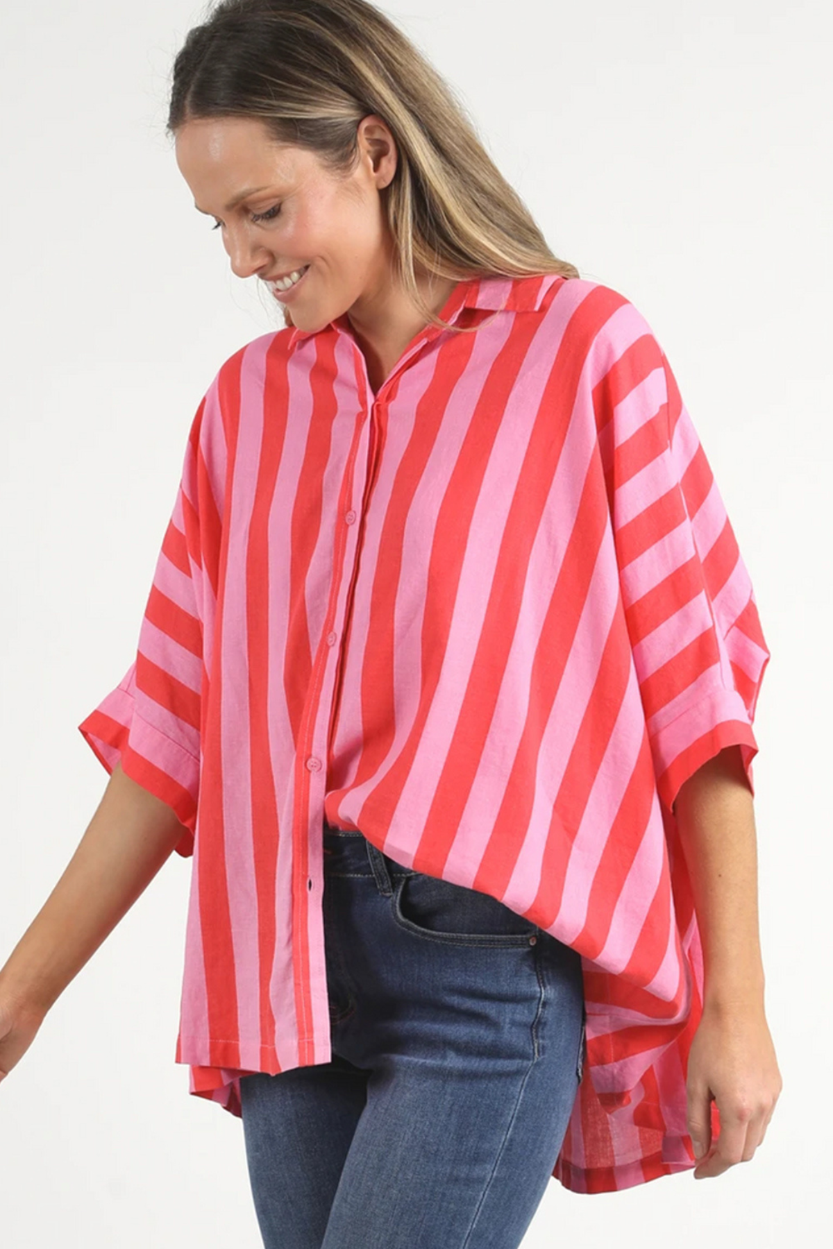 Palermo Stripe Shirt - Strawberry Stripe