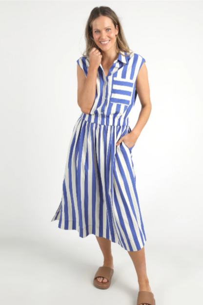 Palermo Stripe Dress - Blue/Marshmallow