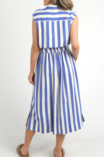 Palermo Stripe Dress - Blue/Marshmallow