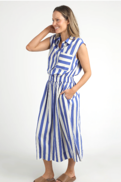 Palermo Stripe Dress - Blue/Marshmallow