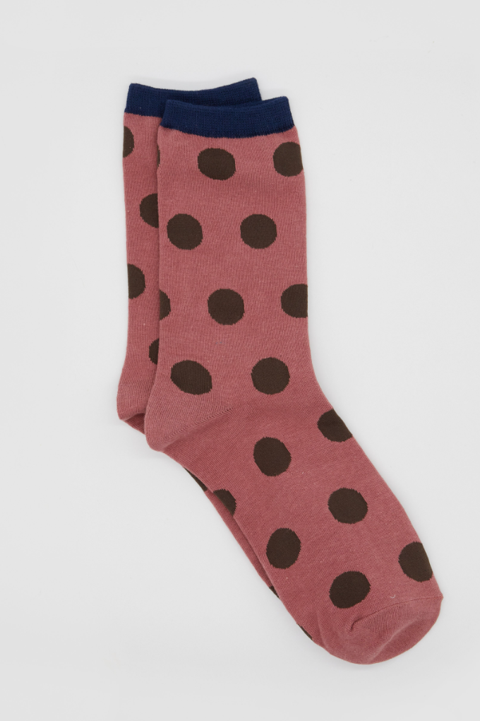 Pink + Choco Spot Socks by Stella & Gemma