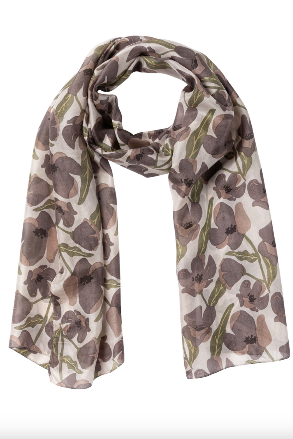 Poppy Silk Scarf - Mauve