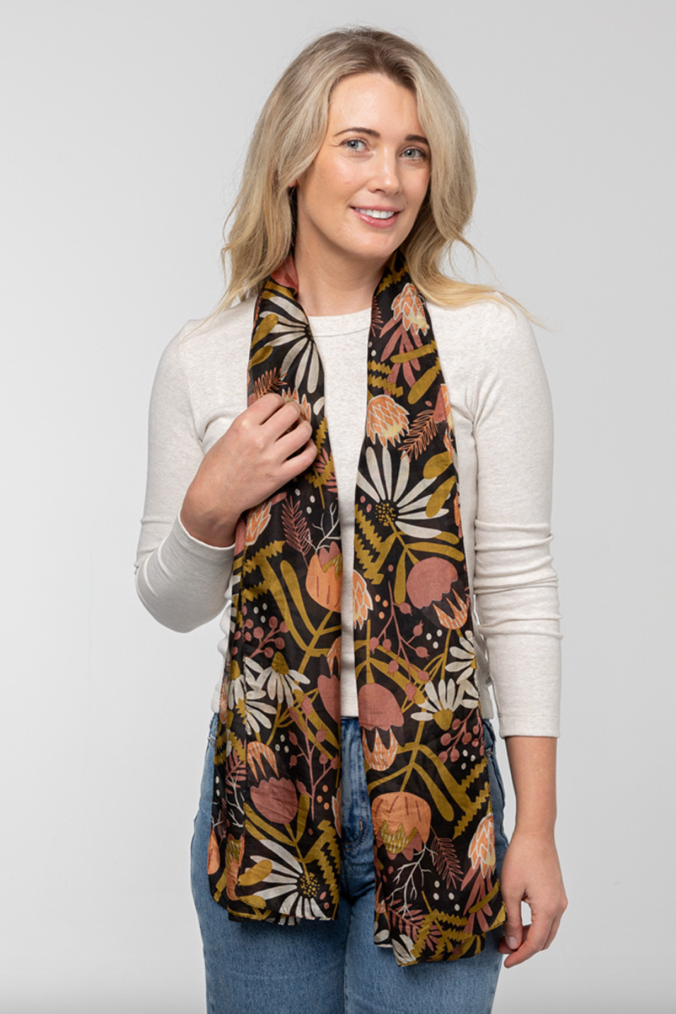 Protea Silk Scarf