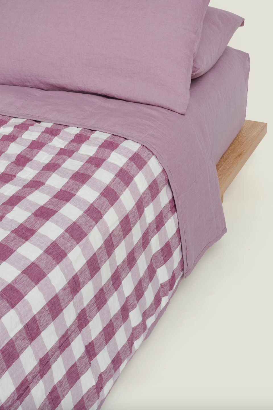 QS French Linen Quilt  - Lavender Check