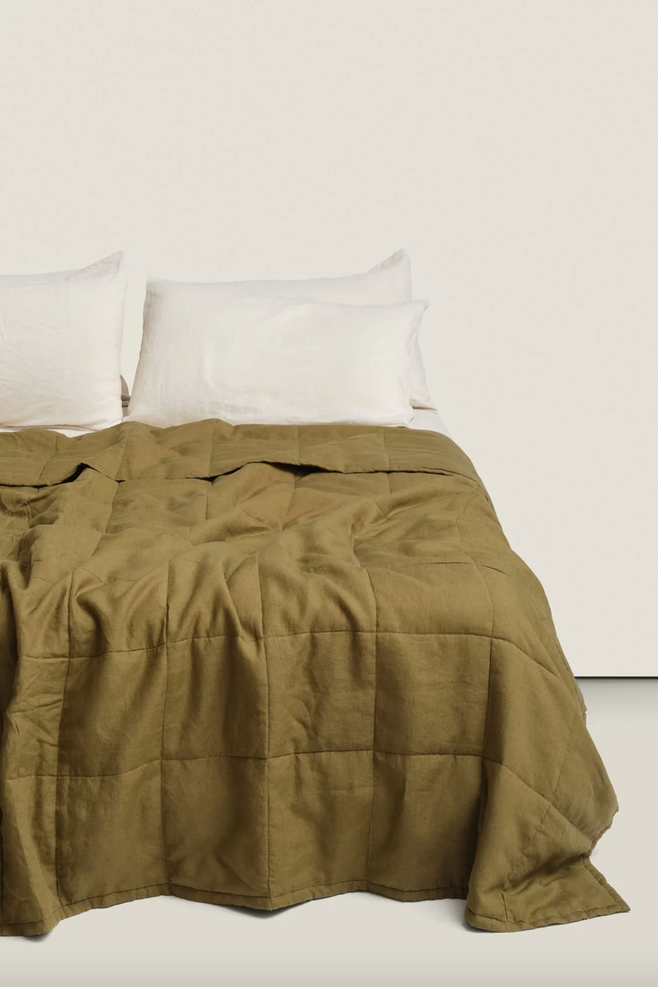 QS French Linen Quilt - Olive