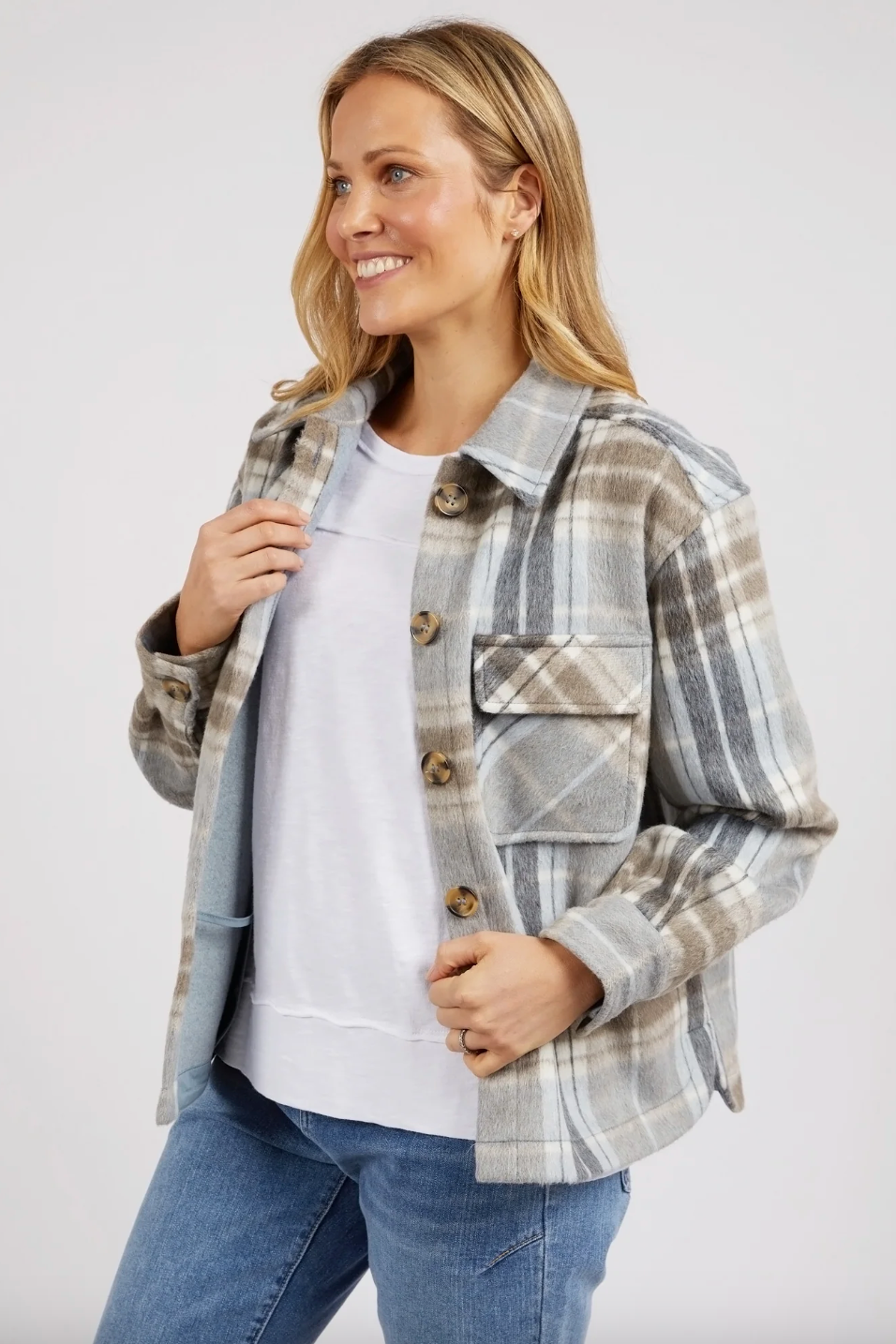 Rhodes Check Jacket - Blue/White