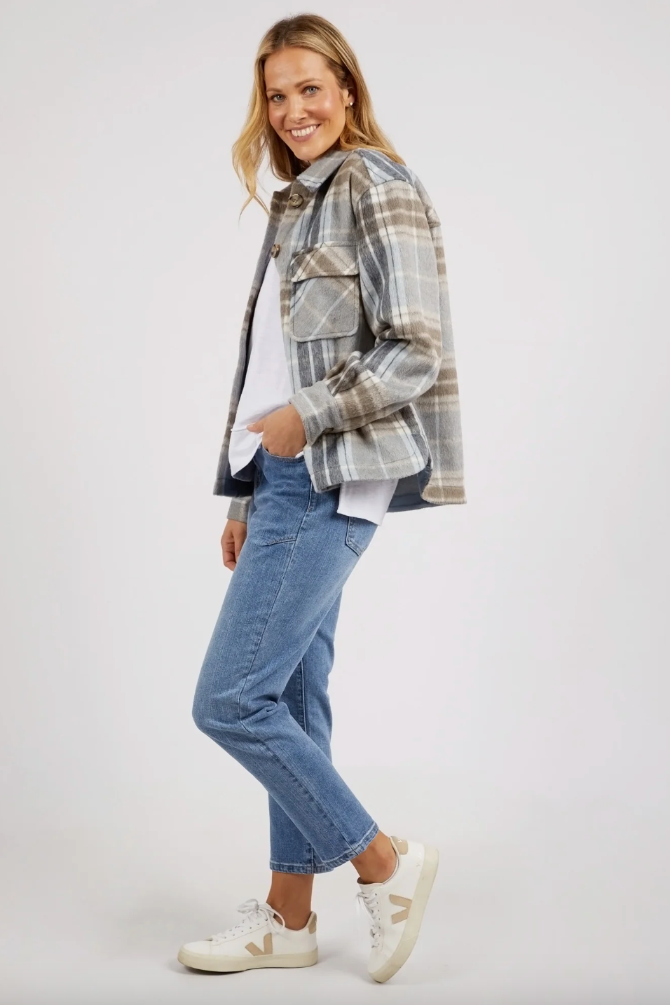 Rhodes Check Jacket - Blue/White