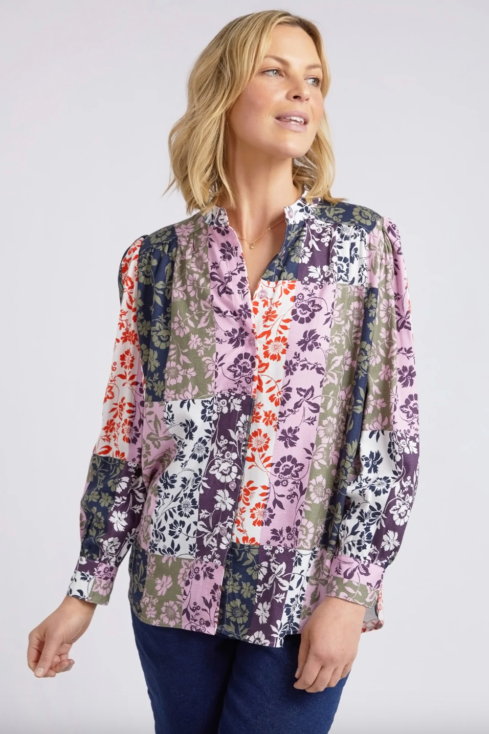 Linear Floral Blouse