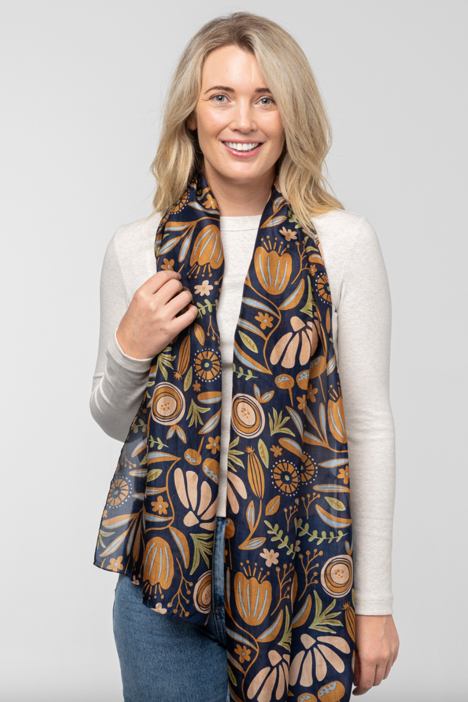 Blooms Silk Scarf