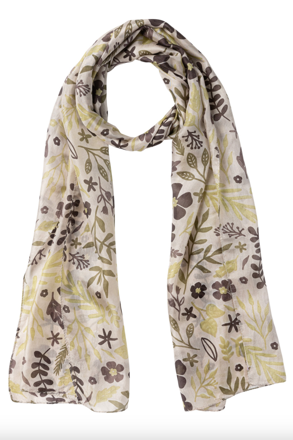 Australian Gardens Silk Scarf - Natural