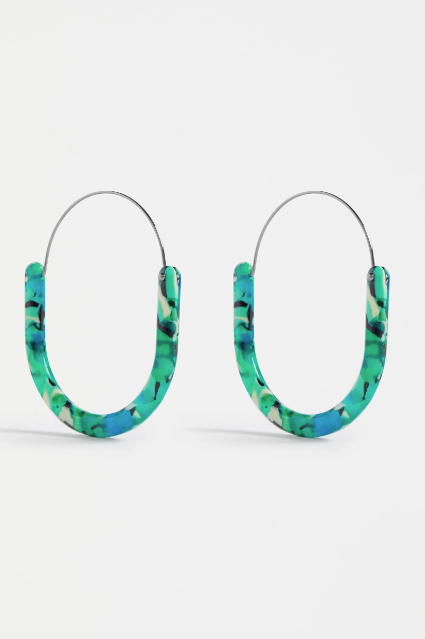 Aki Hoop Earring Green