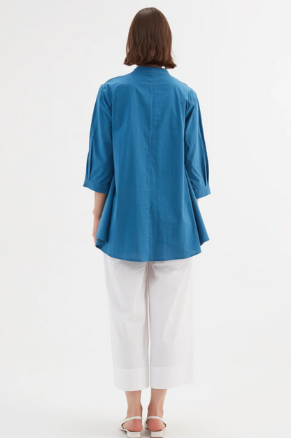 Notch Collar Shirt - Marine Blue