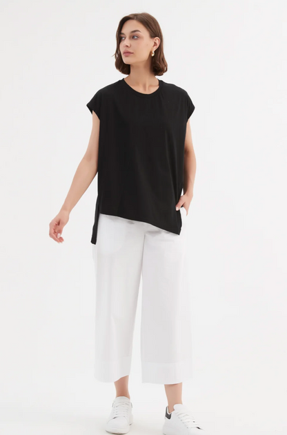 Assymetric Seam Tee - Black