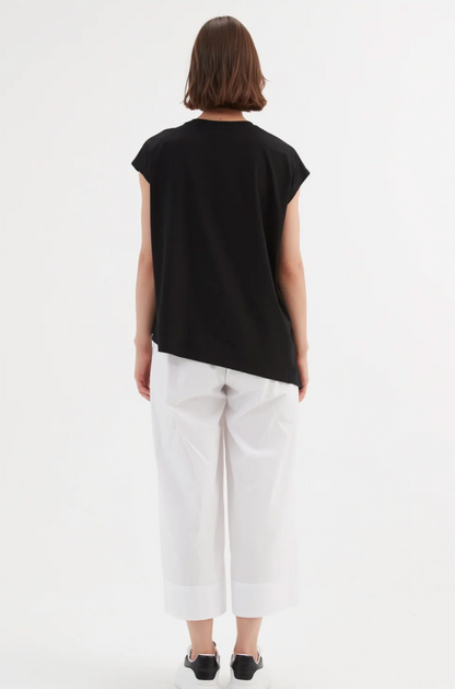 Assymetric Seam Tee - Black