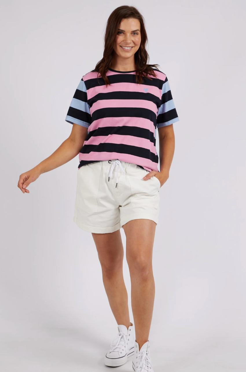 Eden Stripe S/S Tee - Bl/Navy & Pnk/Navy Stripe