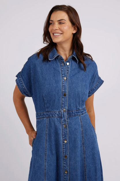 Aimee Denim Dress - Mid Blue