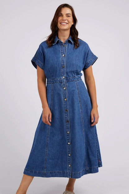 Aimee Denim Dress - Mid Blue