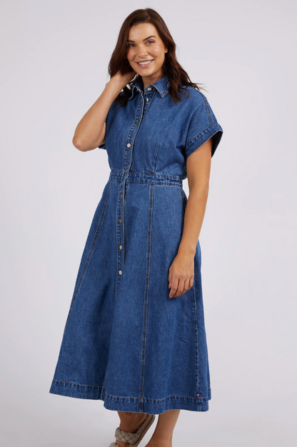 Aimee Denim Dress - Mid Blue