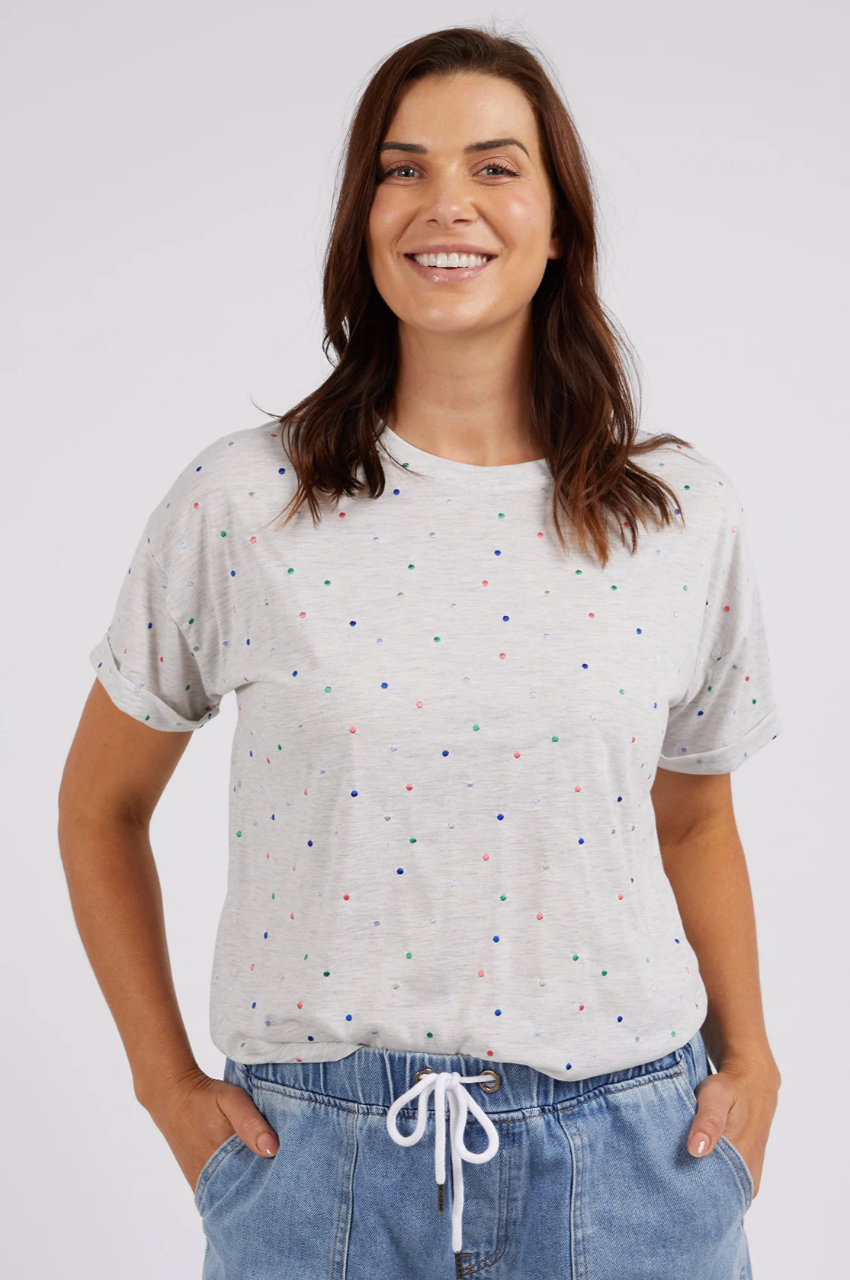 Festive Spot Tee - Grey Marle