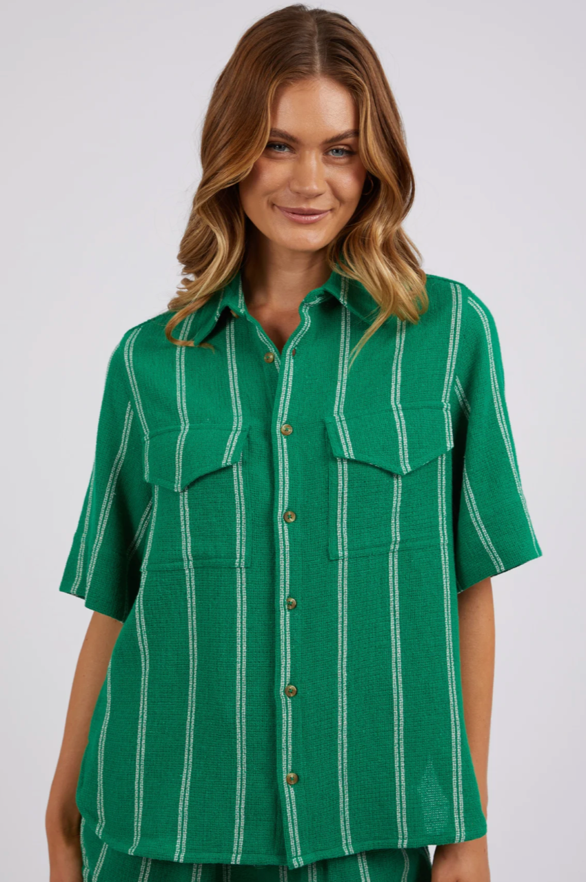 Circuit Shirt - Bright Green/White Stripe