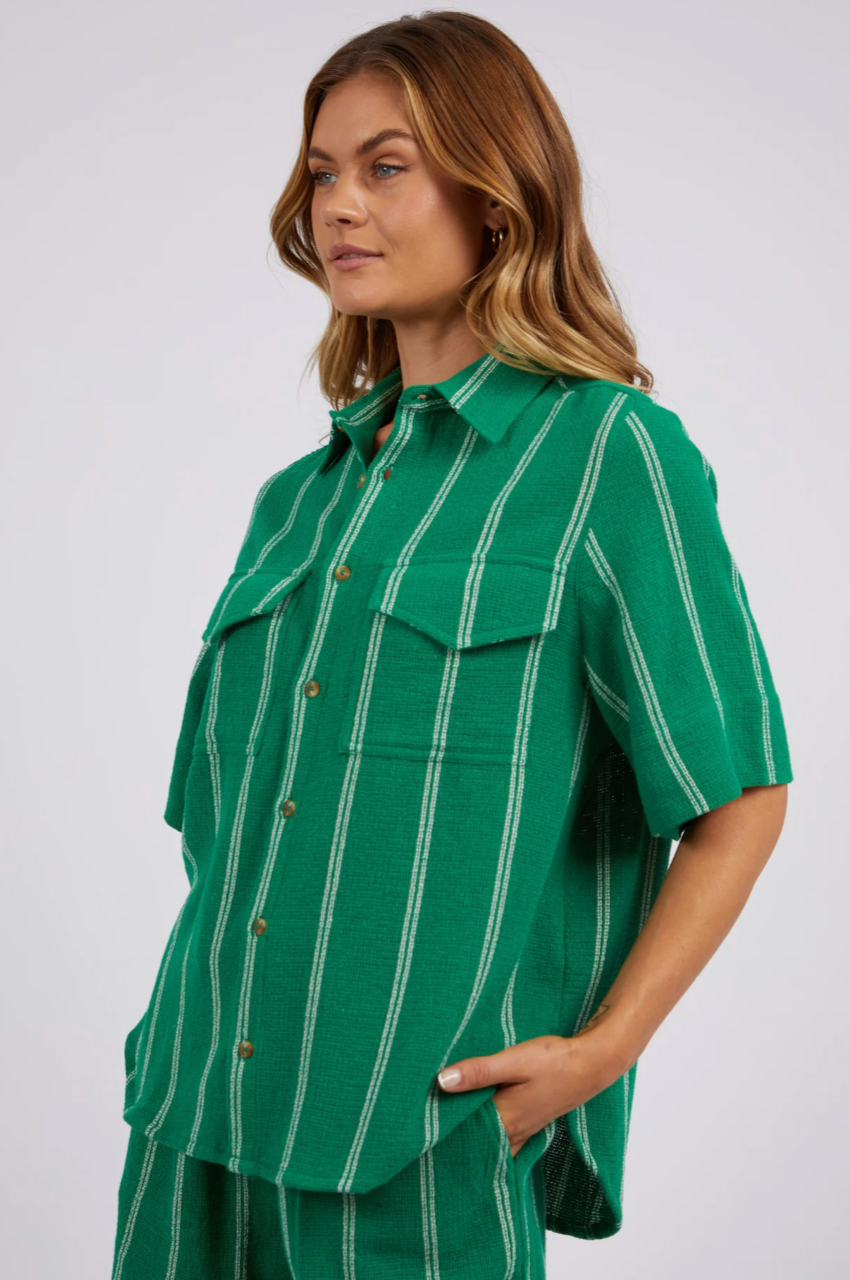 Circuit Shirt - Bright Green/White Stripe