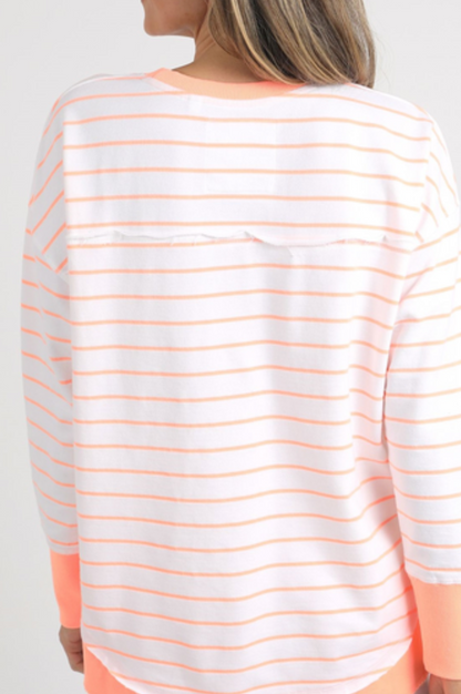 Simplified Crew Stripe - Neon Peach