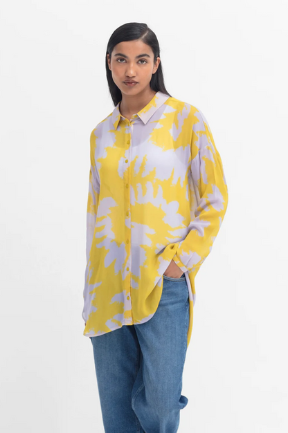 Ravnen Sheer Shirt - Saffron Naemi Print