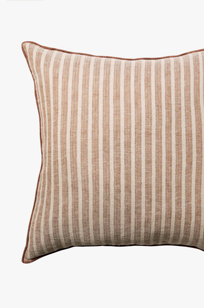 Ava Stripe Toffee Cushion 55cm x 55cm