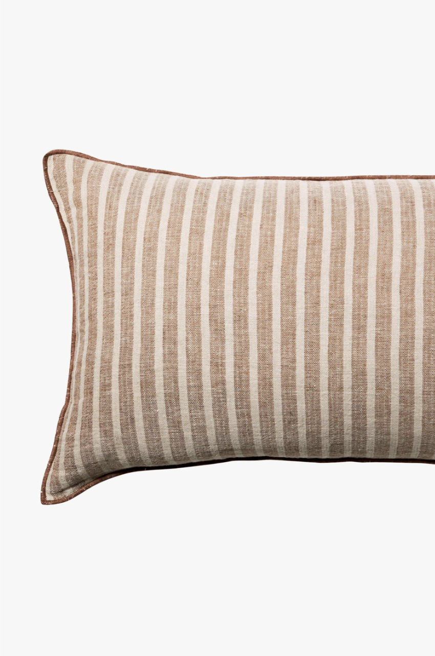 Ava Stripe Toffee Cushion 65cm x 40cm