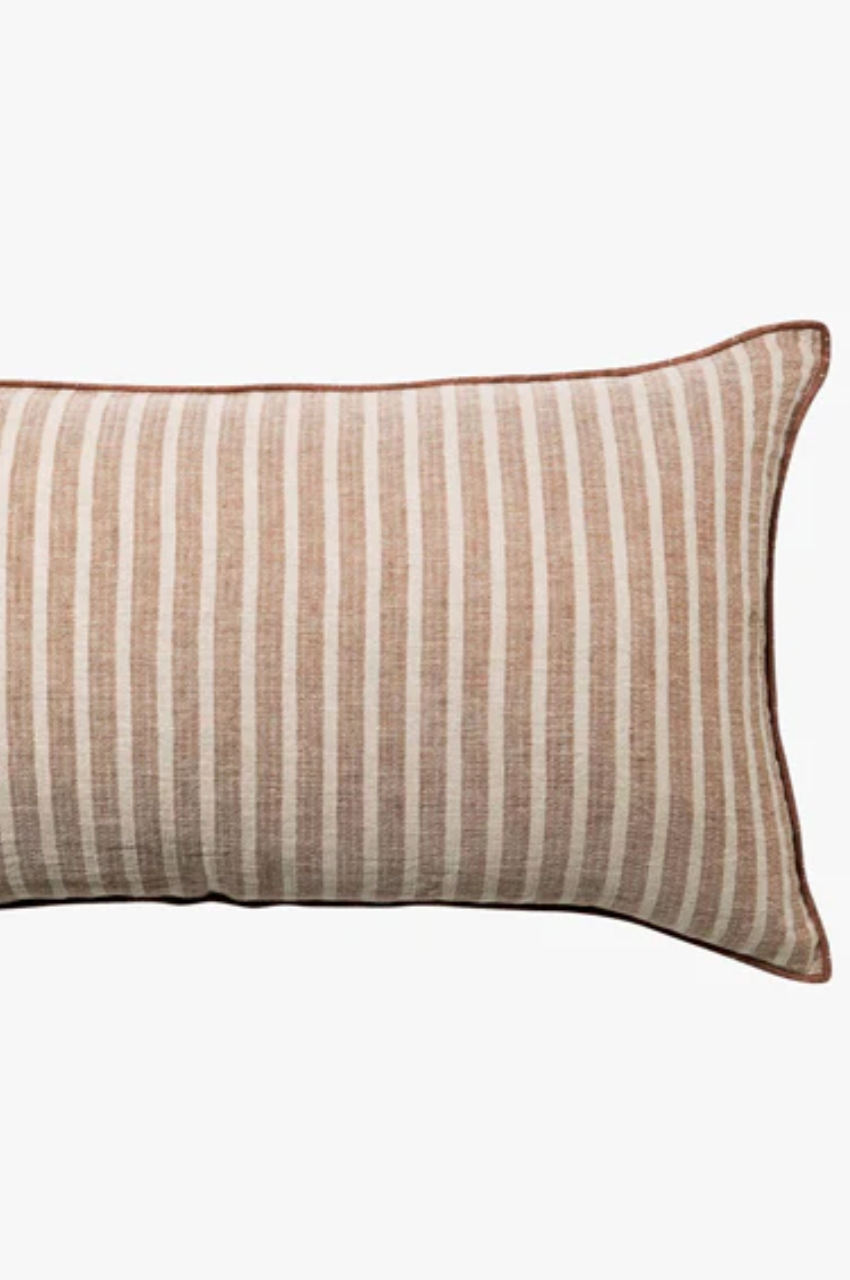 Ava Stripe Toffee Cushion 65cm x 40cm