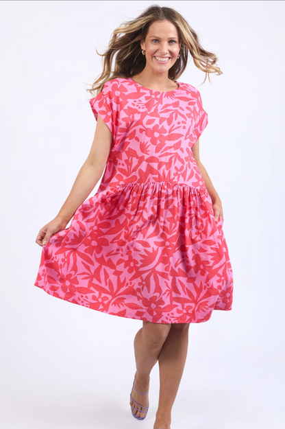 Sunset Hour Dress  Sleeve -Print