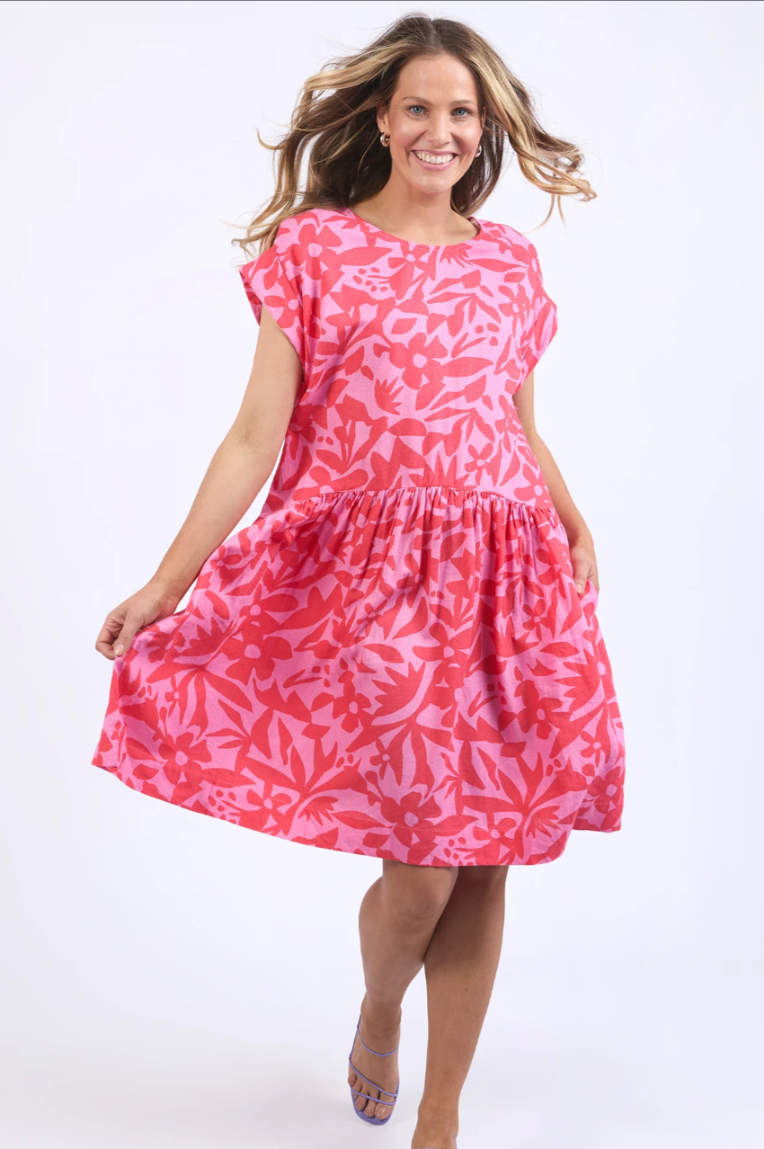 Sunset Hour Dress  Sleeve -Print