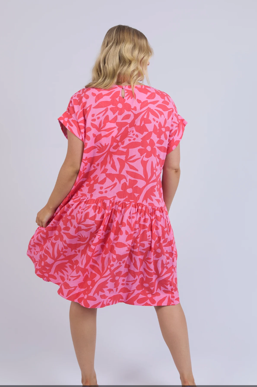 Sunset Hour Dress  Sleeve -Print