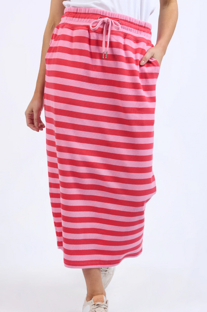 Sunset Stripe Skirt - Bittersweet & Strawberry Stripe