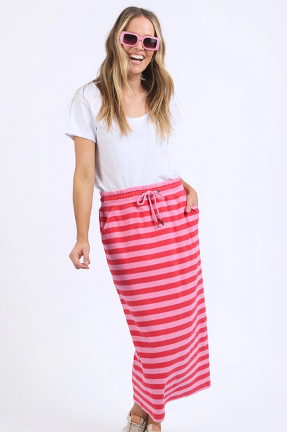 Sunset Stripe Skirt - Bittersweet & Strawberry Stripe