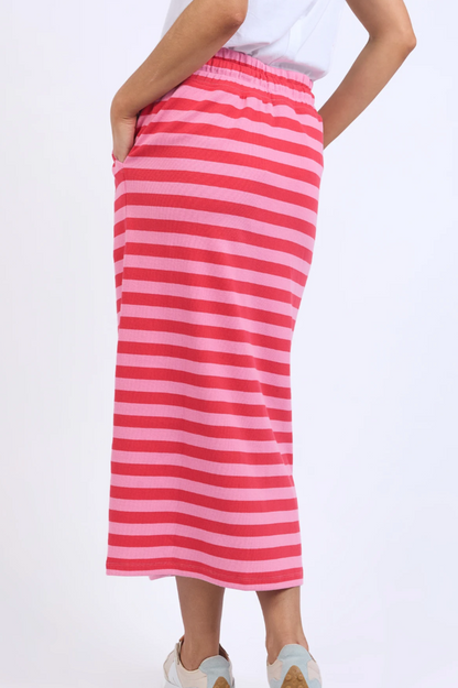 Sunset Stripe Skirt - Bittersweet & Strawberry Stripe