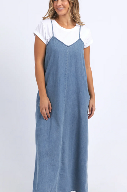 Roma Denim Dress - Mid Blue