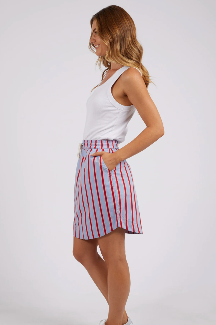 Strike Skirt - Blue/Red Stripe