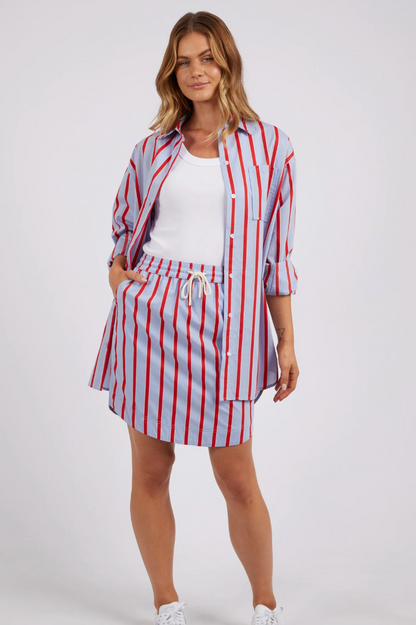 Strike Skirt - Blue/Red Stripe