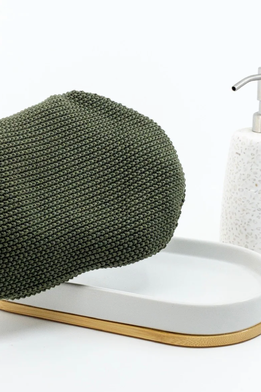 Organic Cotton Wash Mitt - Olive