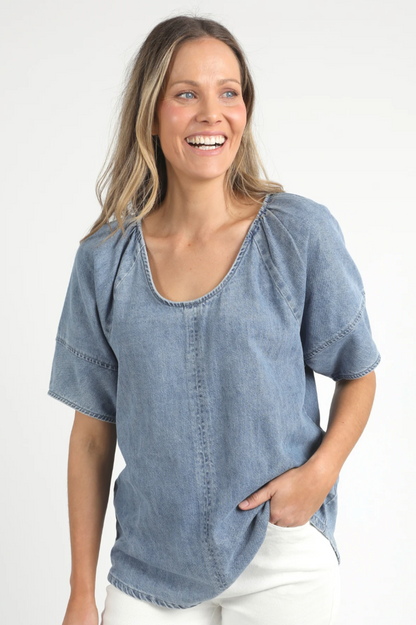 Brea Top - Blue Wash