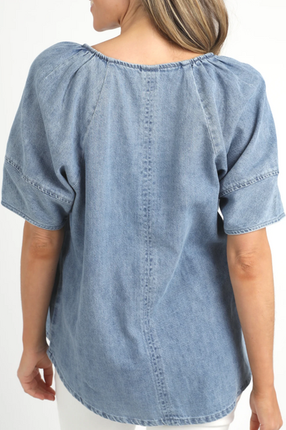 Brea Top - Blue Wash