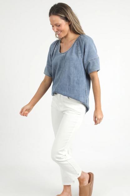 Brea Top - Blue Wash