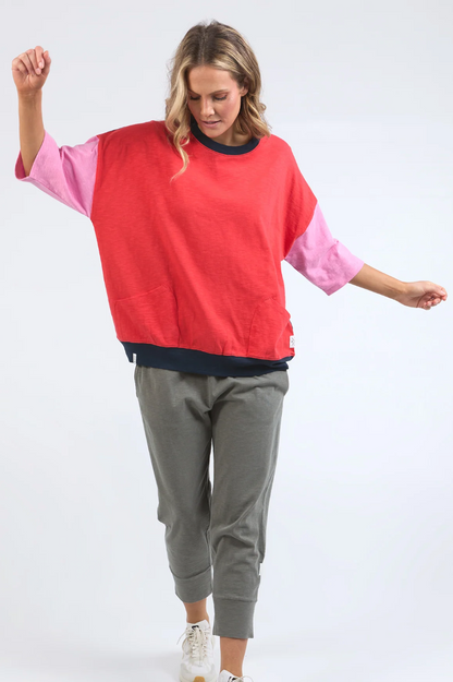 Mazie Colour Block Sweat - Bittersweet/Strawberry/Pink/Navy