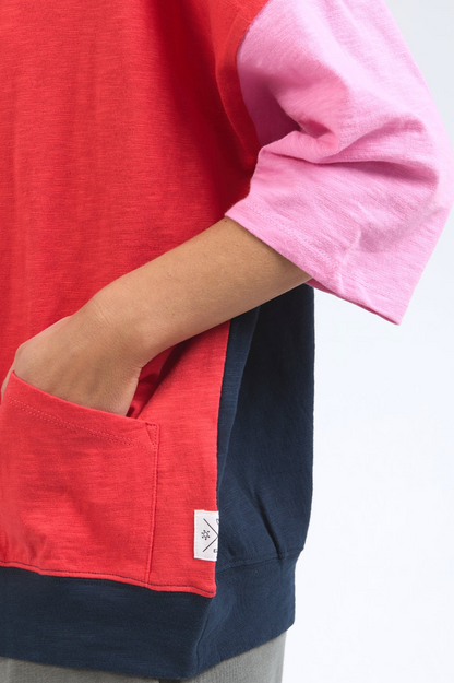 Mazie Colour Block Sweat - Bittersweet/Strawberry/Pink/Navy