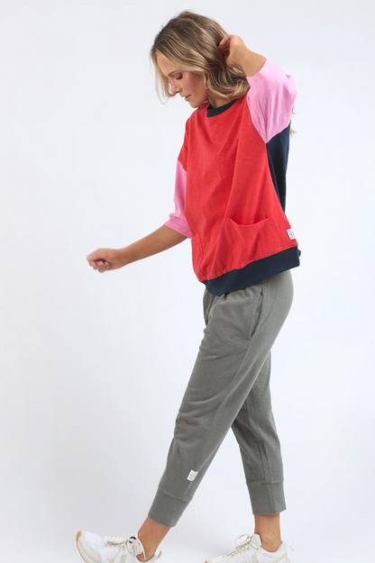 Mazie Colour Block Sweat - Bittersweet/Strawberry/Pink/Navy