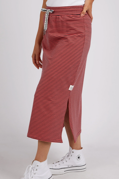 Travel Skirt - Watermelon/Navy Stripe