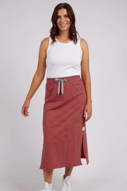 Travel Skirt - Watermelon/Navy Stripe