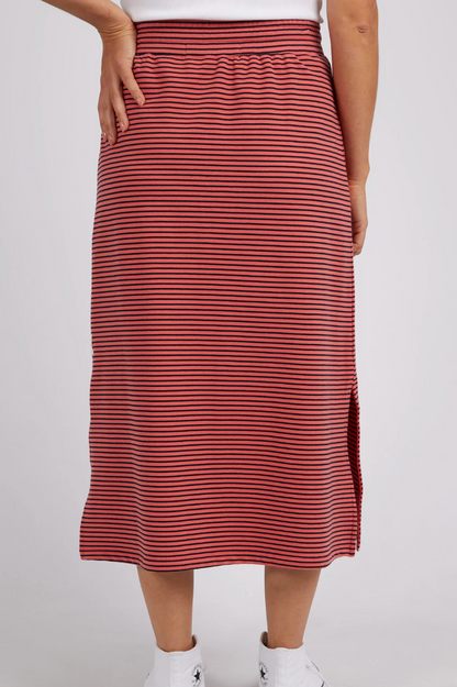 Travel Skirt - Watermelon/Navy Stripe