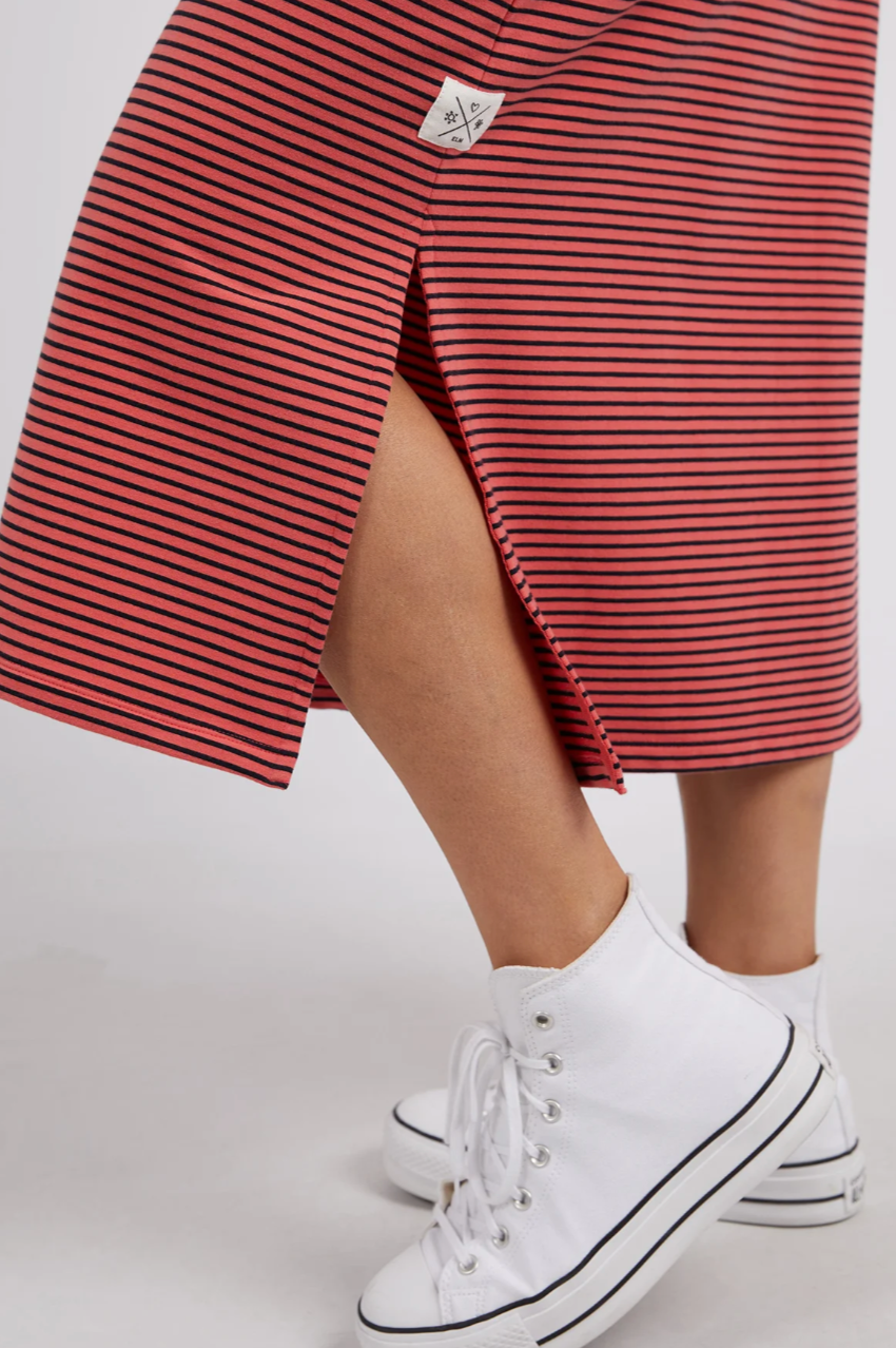 Travel Skirt - Watermelon/Navy Stripe